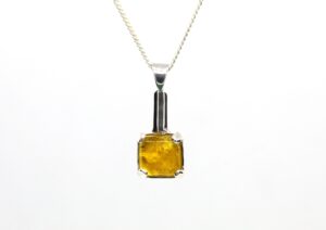 Square Shaped Ashes in Glass Bar Pendant